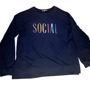 NWOT Wildfox Embroidered “Social” Sweatshirt